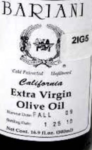 Bariani Label Bariani 184x300 | UC Davis Study Questioned | olive oil basics general